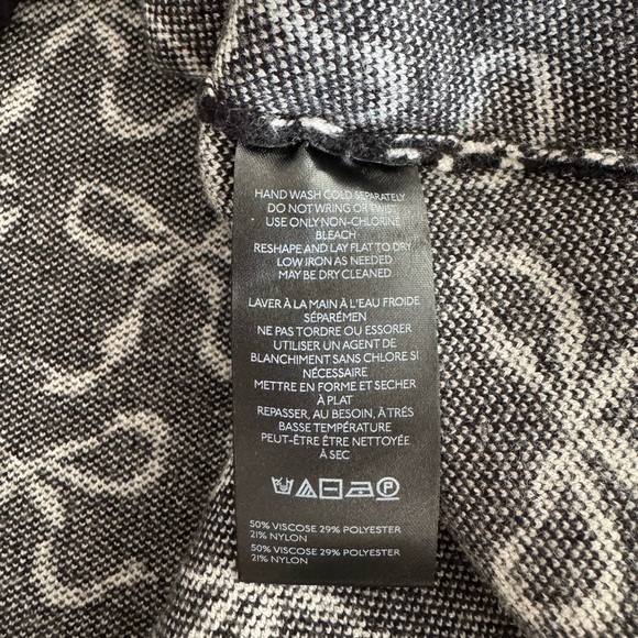 Anthropologie Maeve Montana Mock Neck Half Zip Sweater Black White Size XS - Picture 11 of 13